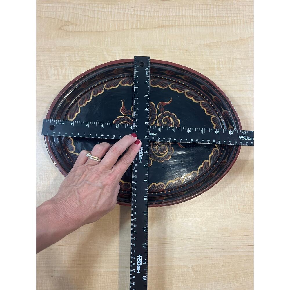 Nora Fenton Hand‎ Painted Wooden Platter Serving Dish - Picture 5 of 5